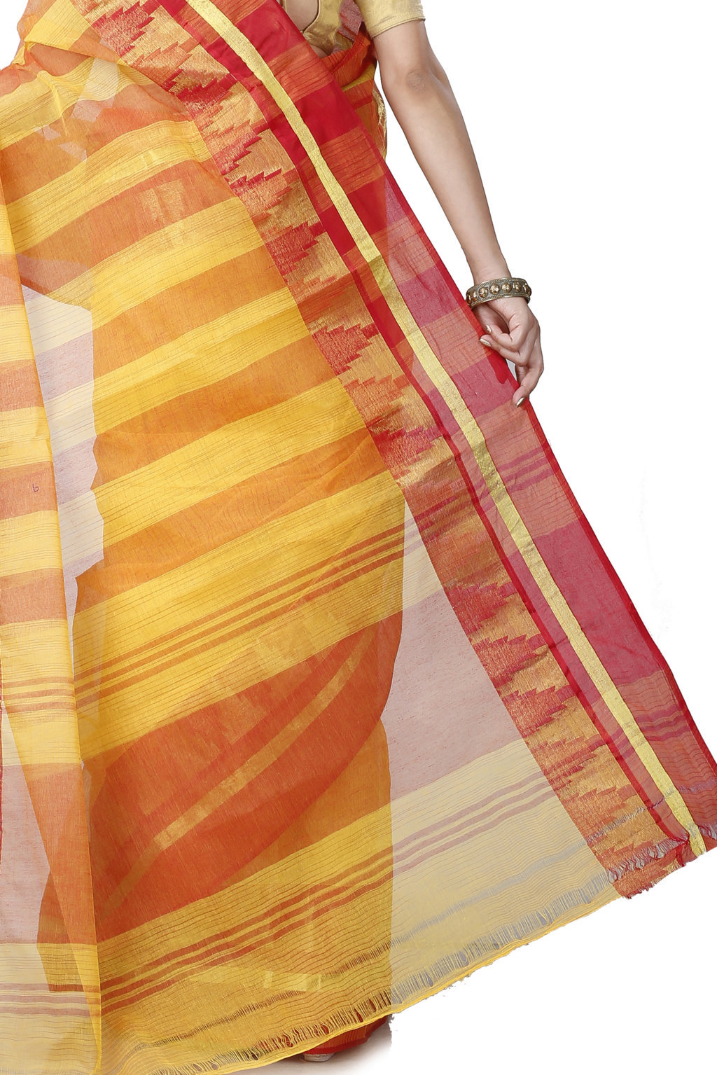 Red Pure Cotton Vrinda Tant Saree (1095)